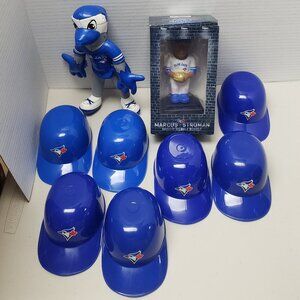 Toronto Blue Jays Bundle: Mini Helmets, Mascot Ace Plush, Marcus Stroman Bobble